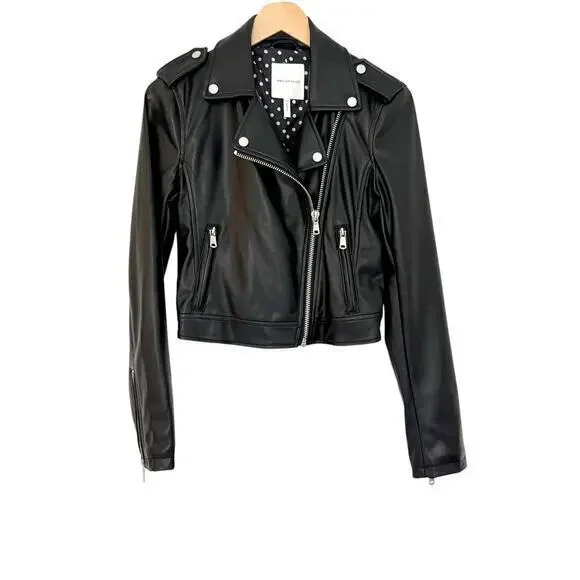 Anthropologie Avec Les Filles Faux Leather Jacket Black Size XS - Picture 6 of 13